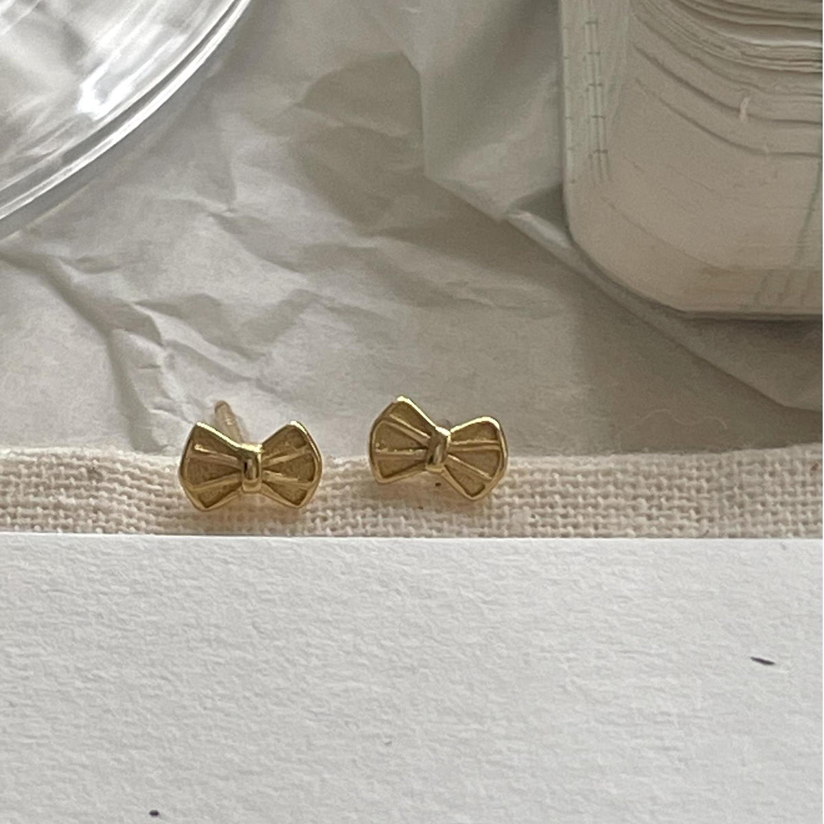 F廠-韓國韓版925純銀蝴蝶結耳釘耳環簡約氣質百搭ins風耳飾「C1395」25.06-2
