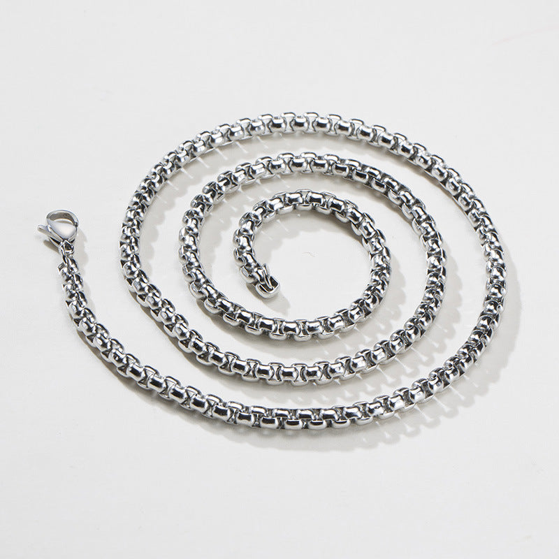 G廠-鈦鋼珍珠鏈配鏈面寬2MM/3MM/4MM/5MM/6MM/7MM吊墜鋼色項鍊「NC-100」25.08-3