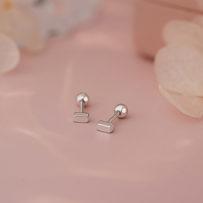 D廠-S999足銀長方形耳環幾何小眾精緻極簡風冷淡氣質清新耳飾「YC2845E」25.04-4