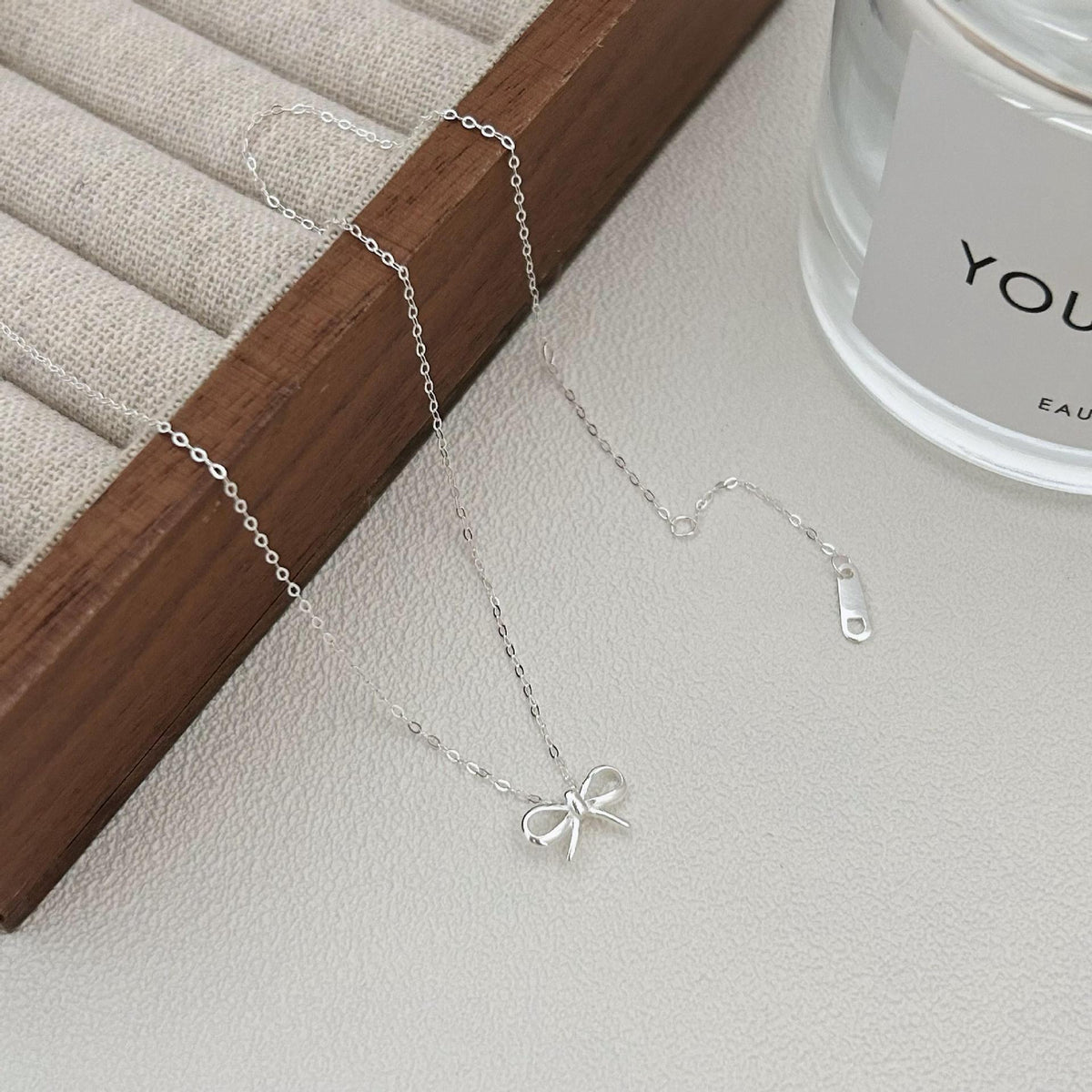 F廠-韓國韓版925純銀蝴蝶結項鍊簡約氣質ins網紅小紅書項鍊「B1315」25.08-1