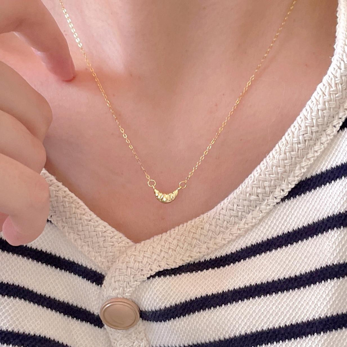 F廠-韓國韓版925純銀牛角包項鍊簡約冷淡風INS小紅書項鍊「B1324」25.06-2