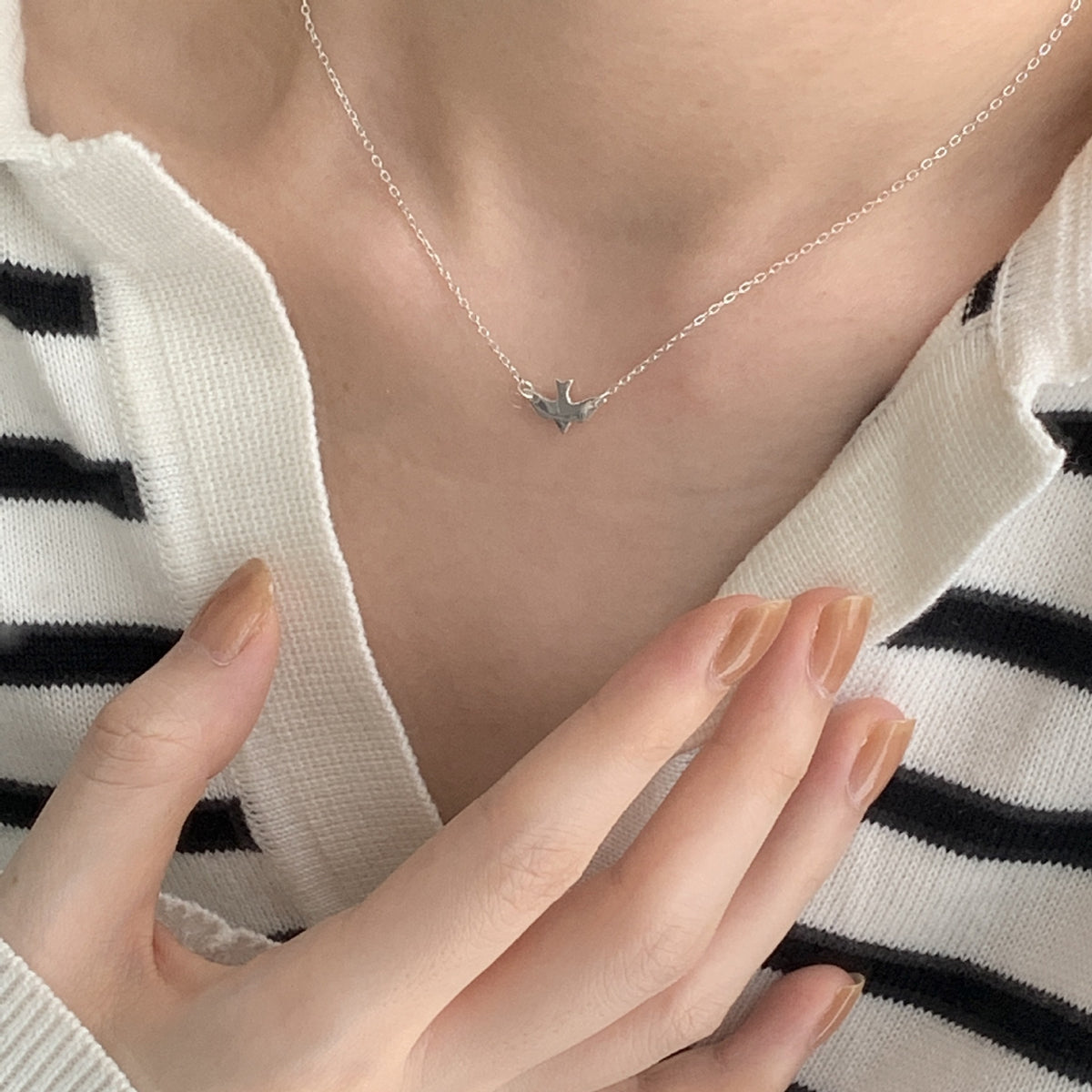 F廠-韓國韓版925純銀自由的小鳥choker項鍊短款脖鏈頸鏈飾「B456」25.05-2