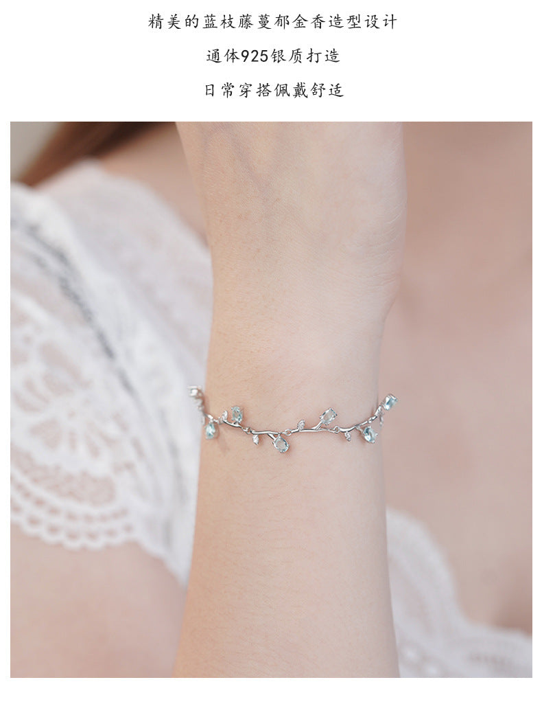 D廠-S925純銀甜美花藤手鍊女清新田園風森系氣質文藝溫柔手飾「YC4383SL_1」25.09-4