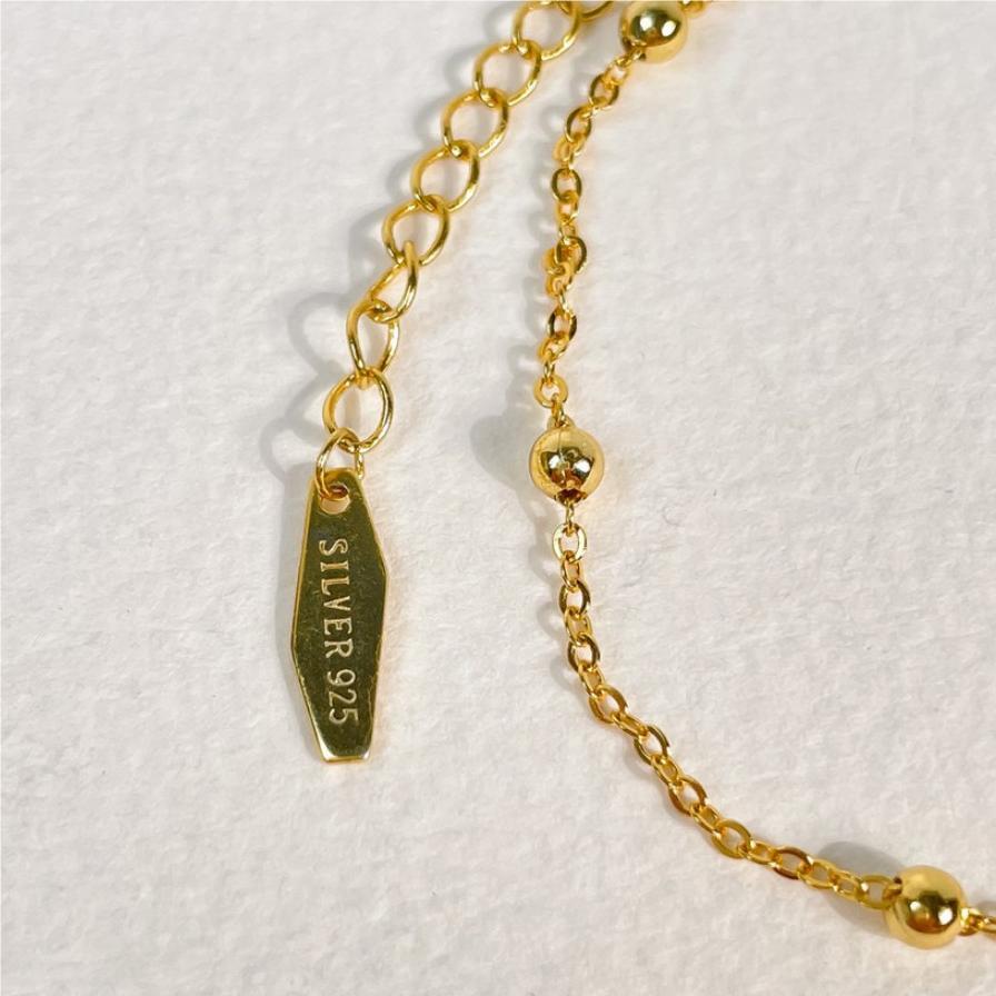 F廠-韓國韓版 明星同款百搭S925純銀十字間珠圓珠手鍊手飾「A170-171」25.05-1