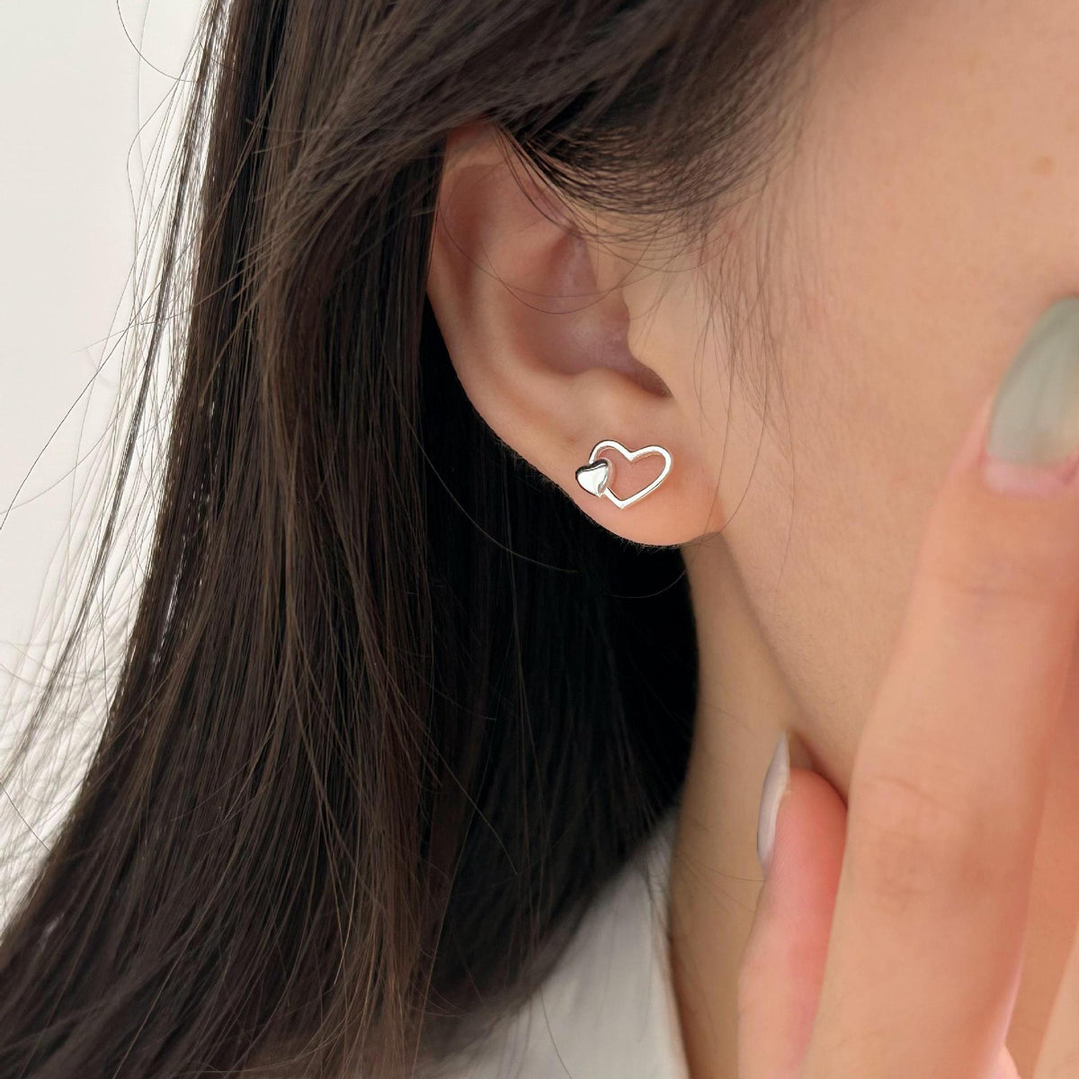 F廠-韓國韓版925純銀愛心耳釘耳環簡約氣質百搭ins風耳飾「C1329」25.06-2