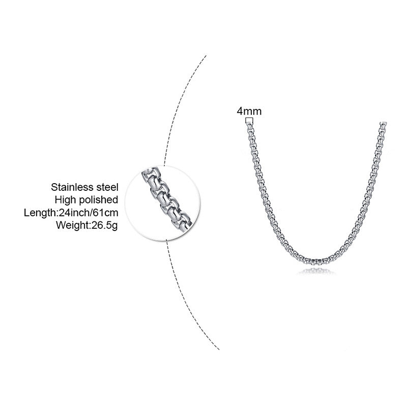 G廠-鈦鋼珍珠鏈配鏈面寬2MM/3MM/4MM/5MM/6MM/7MM吊墜鋼色項鍊「NC-100」25.08-3