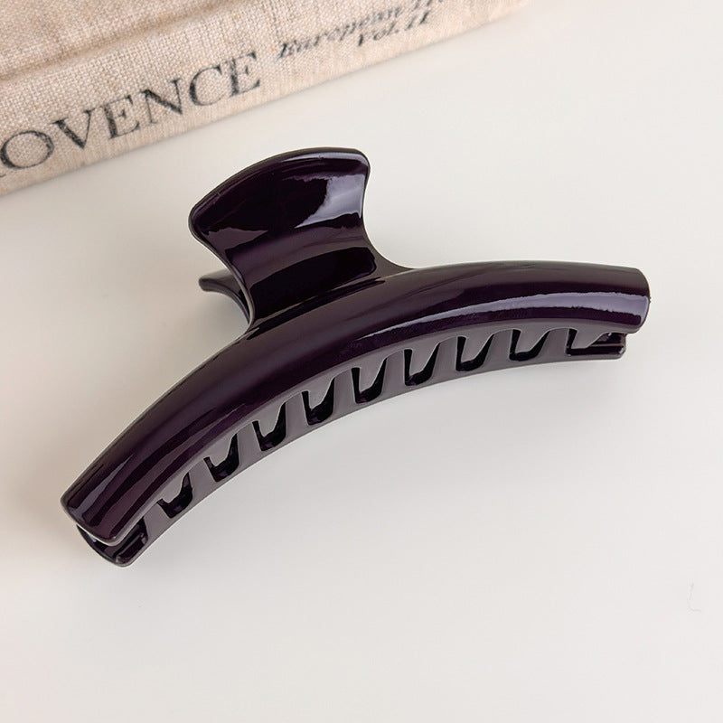 E廠-巧克力棕色蝴蝶結抓夾女2025新款高級感後腦勺髮夾盤髮鯊魚夾髮飾「27614」25.10-5