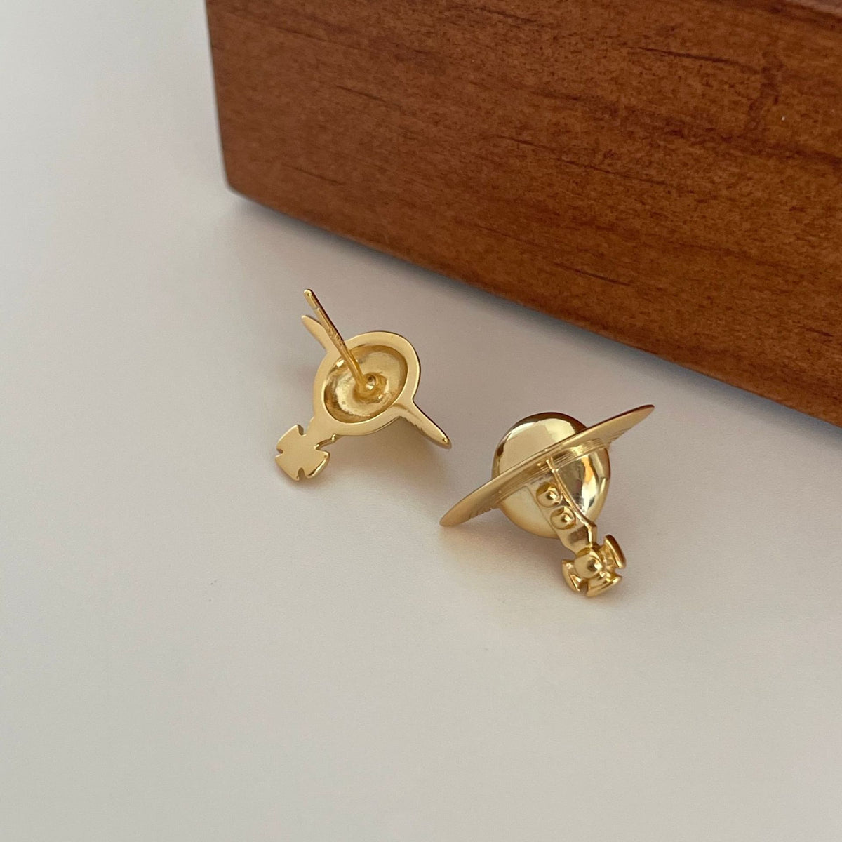 F廠-韓國韓版925純銀幾何土星耳釘女簡約時尚ins風耳環耳飾「C974」25.06-4