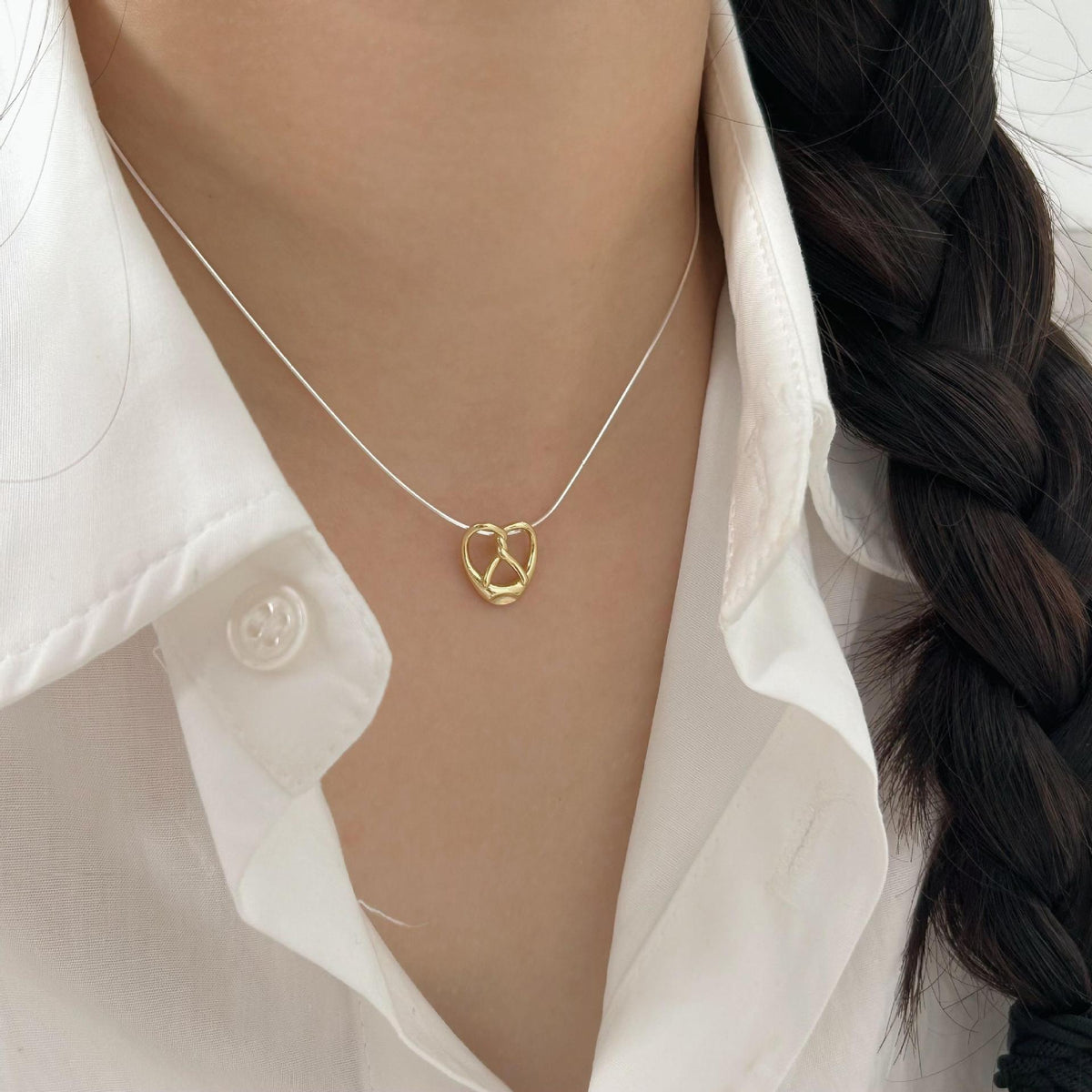 F廠-韓國韓版925純銀愛心蛇骨項鍊簡約氣質ins網紅小紅書項鍊「B1300」25.07-4