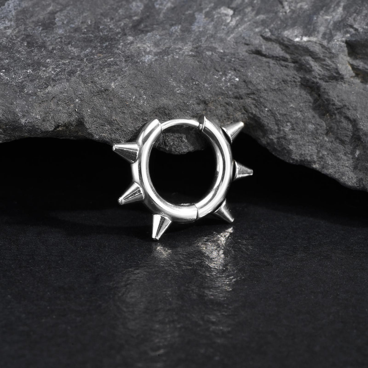 G廠-鈦鋼男士飾品 不鏽鋼鉚釘耳圈潮流個性街頭朋克酷耳飾 單只「EH-751」25.05-3