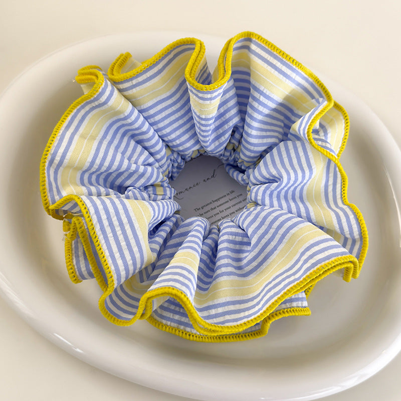 E廠-韓系多巴胺風格彩色多層條紋大腸髮圈頭繩時髦馬尾丸子頭髮繩新款「26919」25.05-3