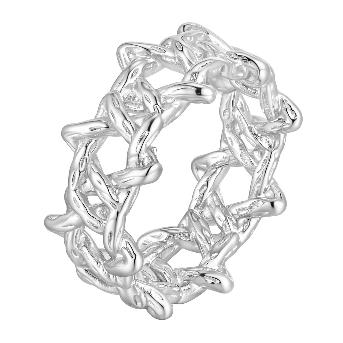 G廠-鈦鋼飾品 歐美時尚個性潮流男士指環不鏽鋼編織六芒星戒指「RC-871」25.07-2