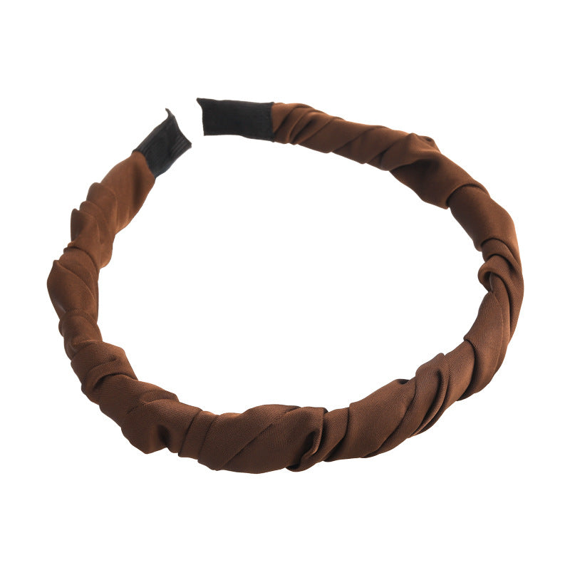 E廠-繞布藝緞面髮箍女2025新款高級感頭窟外出壓髮氣質髮卡髮飾頭飾「27106」25.06-4