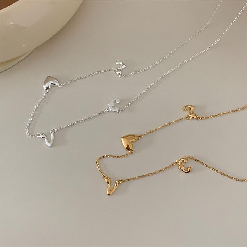 F廠-韓國韓版925純銀LOVE項鍊簡約氣質ins網紅小紅書項鍊「B1210」25.09-1