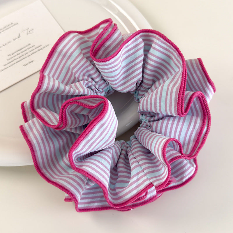 E廠-韓系多巴胺風格彩色多層條紋大腸髮圈頭繩時髦馬尾丸子頭髮繩新款「26919」25.05-3