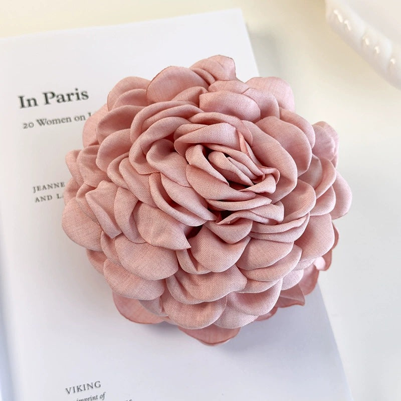 E廠-2025年新款紅色花朵抓夾頭飾乾枯玫瑰花髮夾頭花髮飾大號紅花女「24871」25.06-3