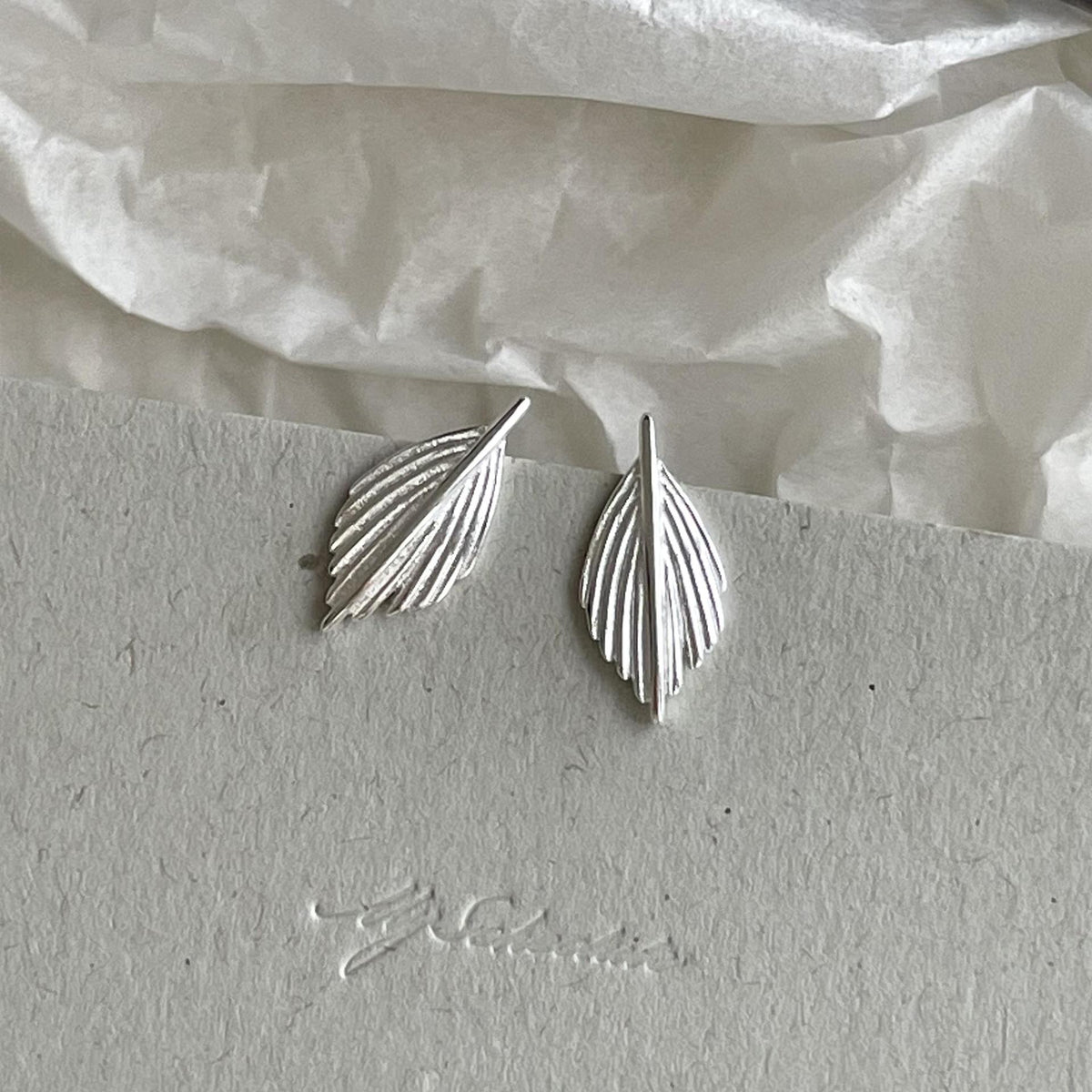 F廠-韓國韓版925純銀葉子耳釘簡約氣質百搭ins風耳飾「C1389」25.04-4
