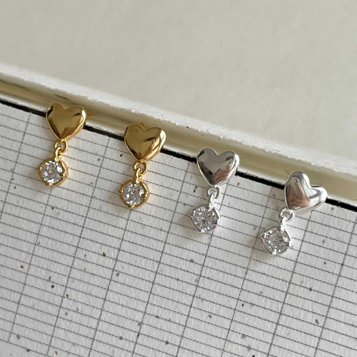 F廠-韓國韓版925純銀愛心鋯石耳釘耳環簡約氣質百搭ins風耳飾「C1421」25.08-3