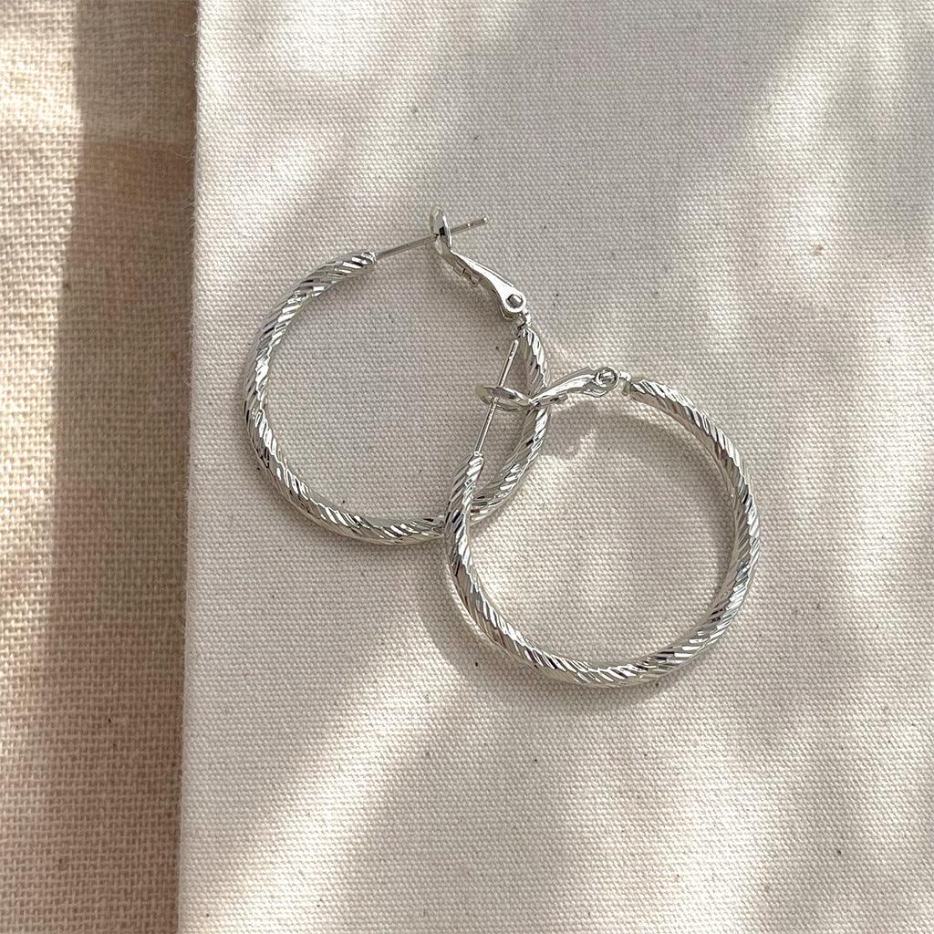 A廠-花紋銀針歐美跨境專供圓圈耳環批發大氣素圈耳圈金屬誇張花紋耳飾耳圈「5725-5730」25.04-2