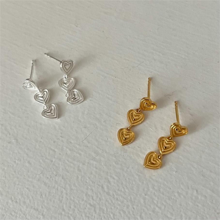 F廠-韓國韓版925純銀愛心耳釘簡約時尚氣質ins風耳環「C1180」25.06-1