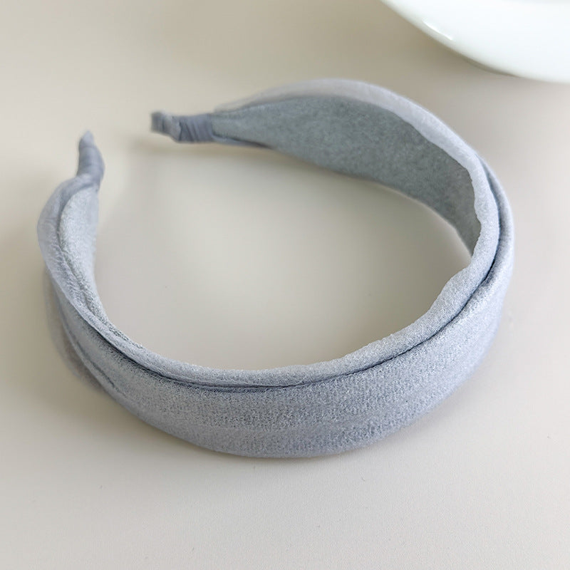 E廠-春夏氛圍感娟紗寬邊髮箍女日常外戴高顱頂洗臉頭箍布藝壓髮卡頭飾「27047」25.06-2