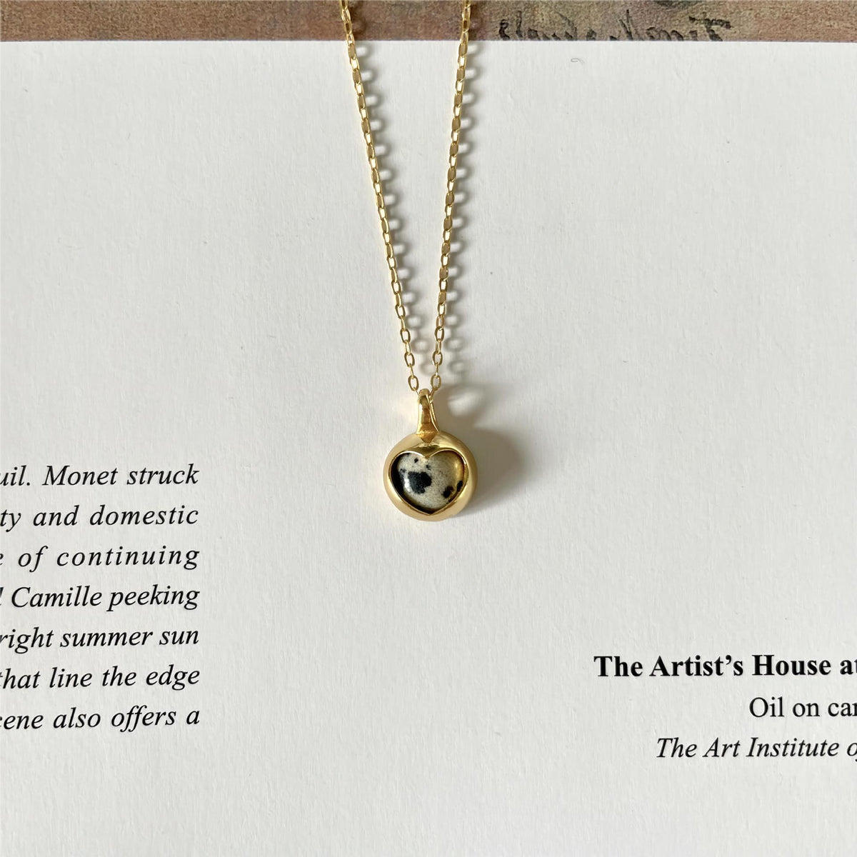 F廠-韓國韓版925純銀愛心斑馬石項鍊簡約ins網紅小紅書項鍊「B1193」25.06-3