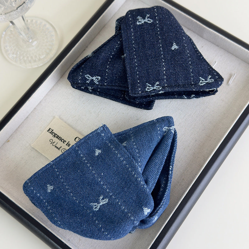 E廠-韓系牛仔蝴蝶結三角抓夾飽滿後腦勺盤髮夾夏日氛圍感髮量多鯊魚夾「27126」25.06-4