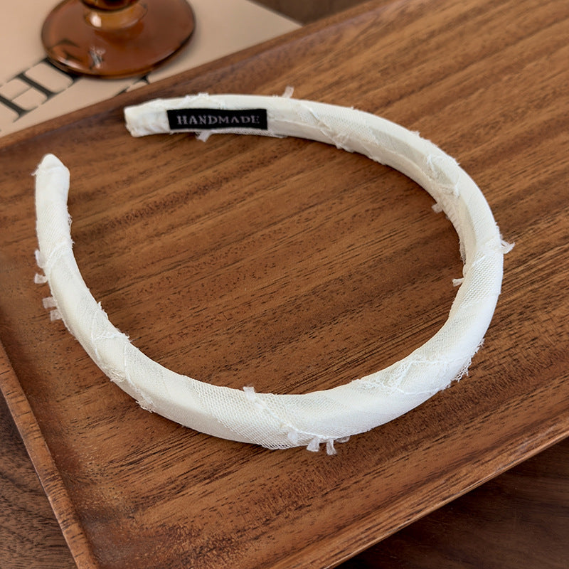 E廠-簡約糖果色百搭髮卡頭箍彩色網紗條紋布藝髮箍網紅壓髮髮卡飾品女「26873A」25.05-1