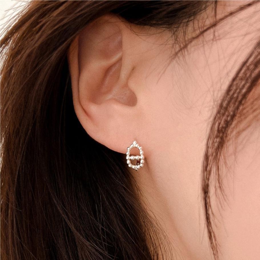 F廠-韓國韓版925純銀簡日圓珠女簡約時尚ins風耳釘耳扣「C1101」25.06-3