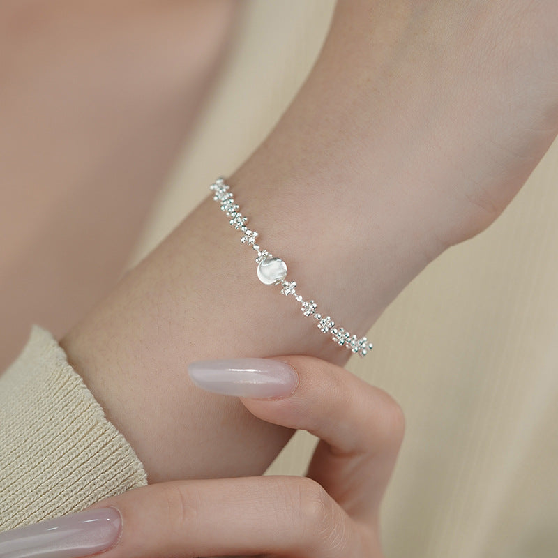 D廠-S925純銀貓眼珠路路通 仙女手鍊氣質清新簡約可調式手飾「YC5149SL_1」25.04-3
