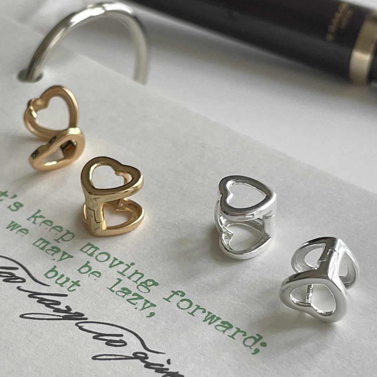 F廠-韓國韓版925純銀愛心耳扣耳環簡約氣質百搭ins耳飾「C1391」25.05-3