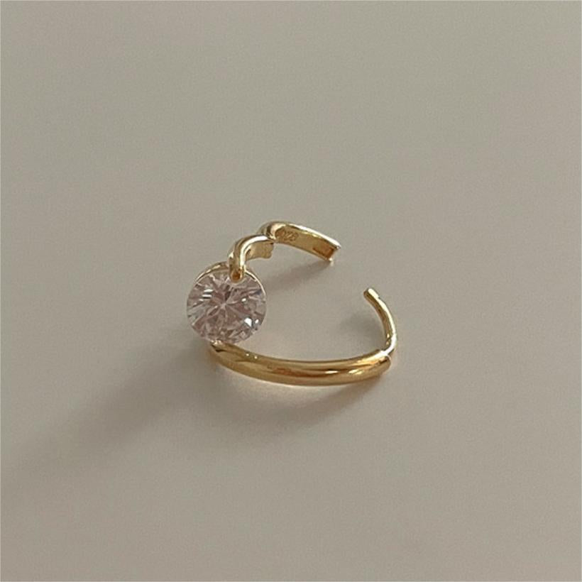 F廠-韓國韓版925純銀鋯石耳環耳扣簡約冷淡風氣質ins風耳飾「C1235」25.05-1