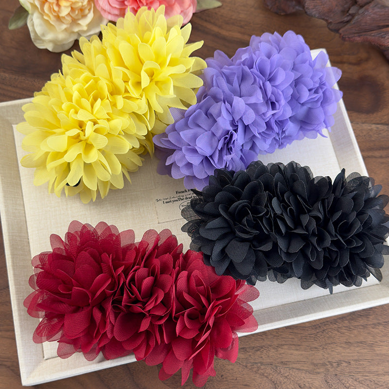 E廠-易夢玲同款花朵香蕉夾高級感氣質女盤髮馬尾抓夾一字夾扭扭夾髮夾「26965」25.05-4