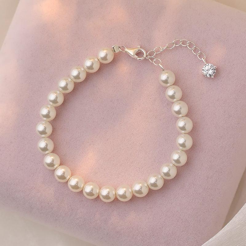 D廠-S999足銀簡約珍珠手鍊女秋冬新款法式復古ins優雅溫柔手飾「YC4947SL_1」24.12-4