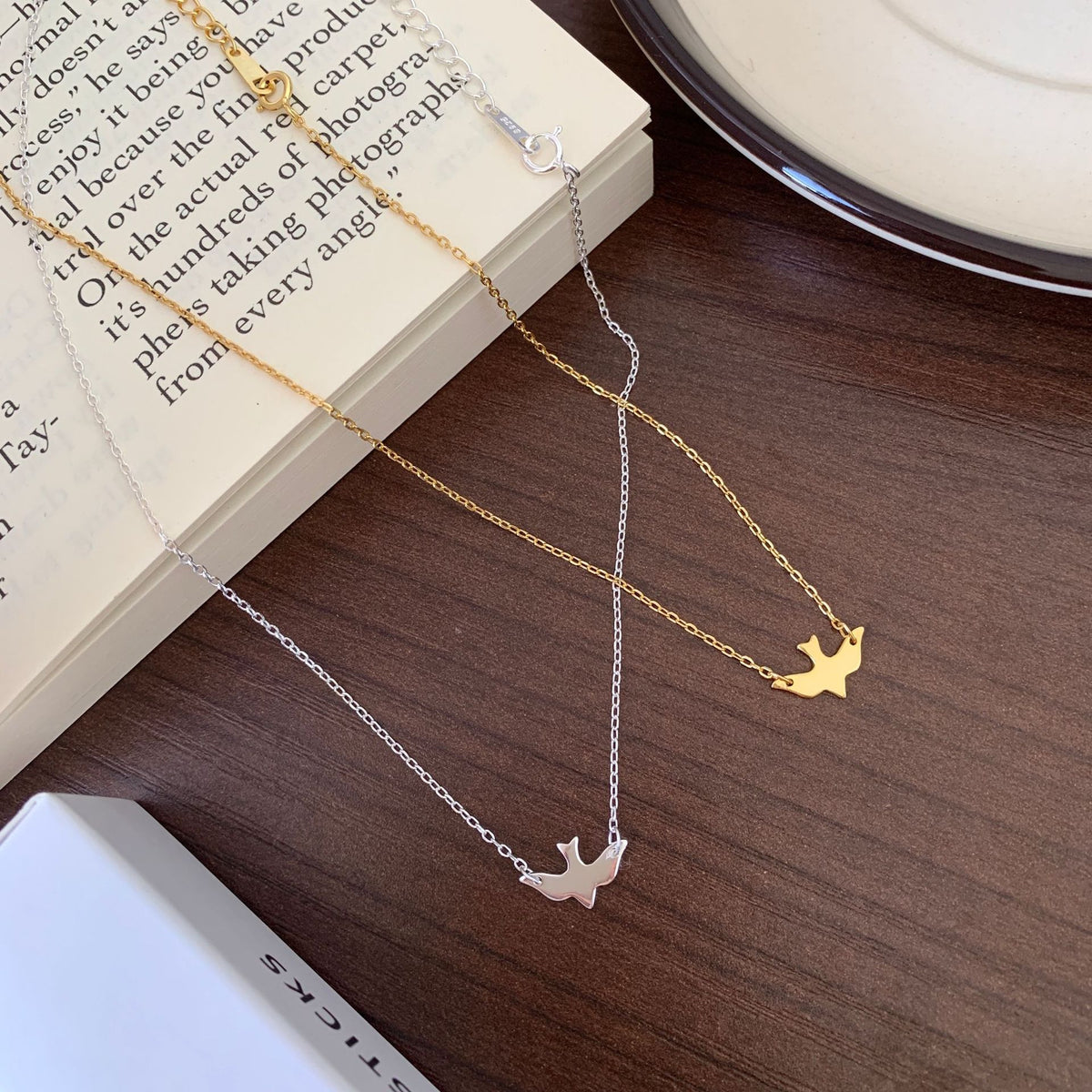 F廠-韓國韓版925純銀自由的小鳥choker項鍊短款脖鏈頸鏈飾「B456」25.05-2