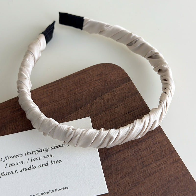 E廠-繞布藝緞面髮箍女2025新款高級感頭窟外出壓髮氣質髮卡髮飾頭飾「27106」25.06-4