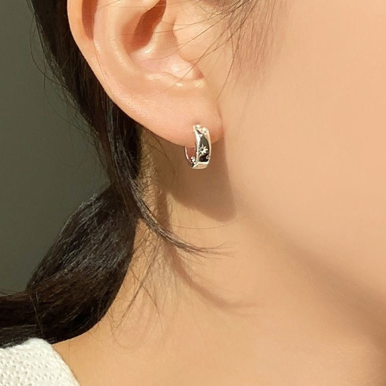 F廠-韓國韓版925純銀鋯石耳環耳釘簡約氣質百搭ins風耳飾「C1353」25.04-4