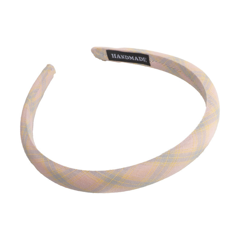 E廠-小清新甜美糖果色格紋細髮箍頭飾時尚氣質高顱頂窄邊頭箍髮卡女「27097」25.06-3