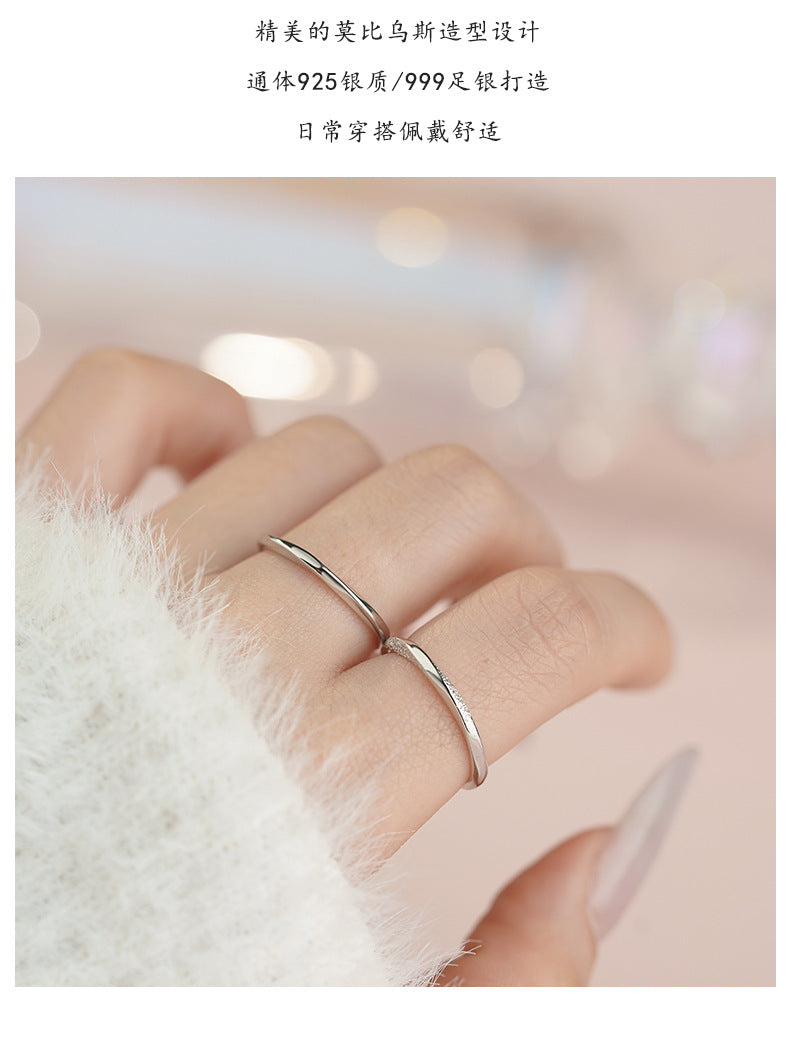 D廠-S999足銀S925純銀光面釘砂戒指簡約幾何高級小眾情侶對戒「YC4443R_1」25.04-4