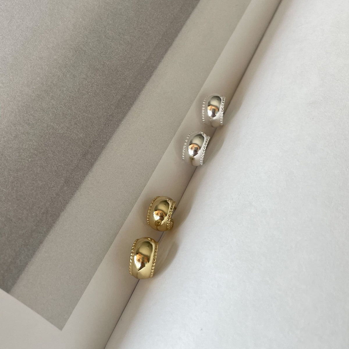 F廠-韓國韓版925純銀圓弧耳釘女簡約時尚百搭ins風幾何耳環「C1185」25.09-2