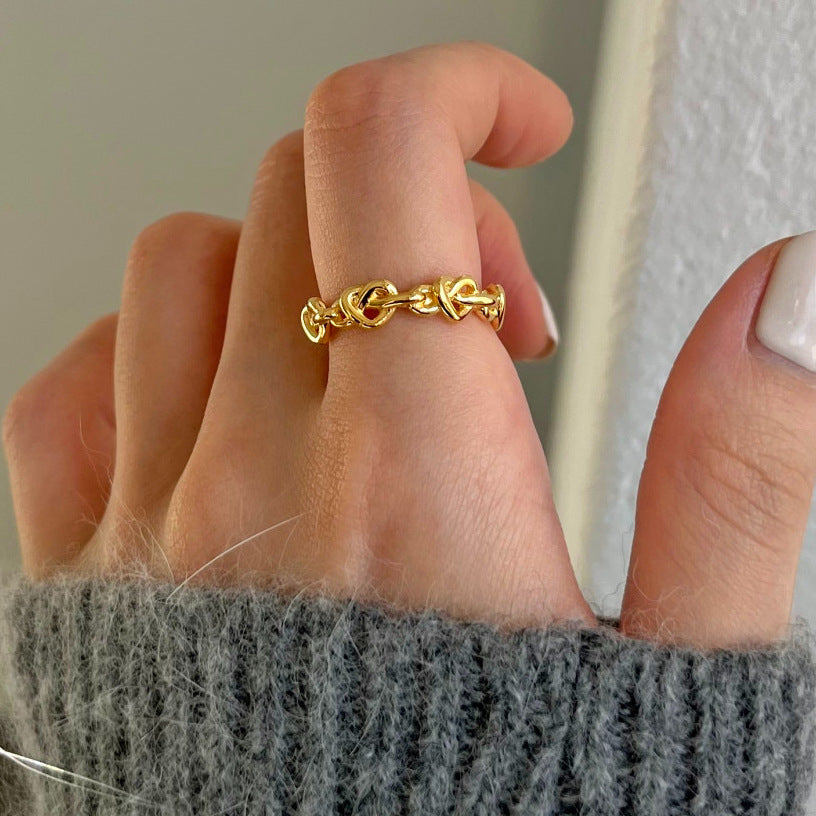 F廠-韓國極簡925純銀星星戒指女小眾設計感ins網紅復古開口指環「J1588」25.05-2