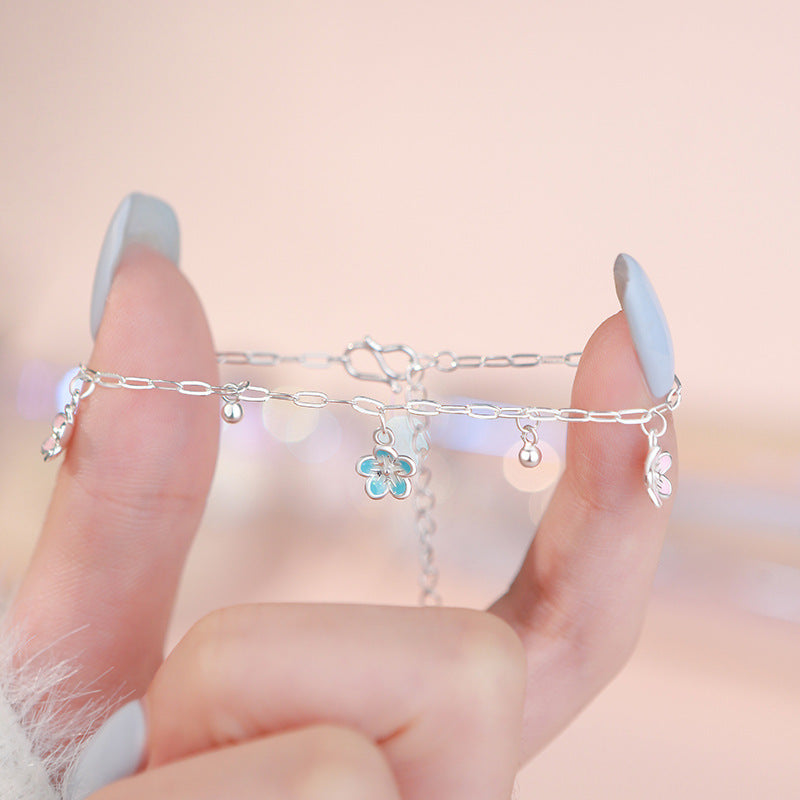 D廠-S999足銀新中式花朵手鍊女文藝氣質小眾日常通勤手飾批發「YC5012SL_2」25.08-5