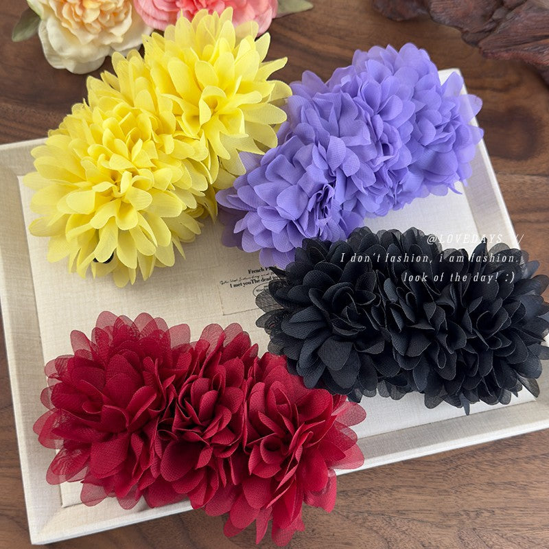 E廠-易夢玲同款花朵香蕉夾高級感氣質女盤髮馬尾抓夾一字夾扭扭夾髮夾「26965」25.05-4