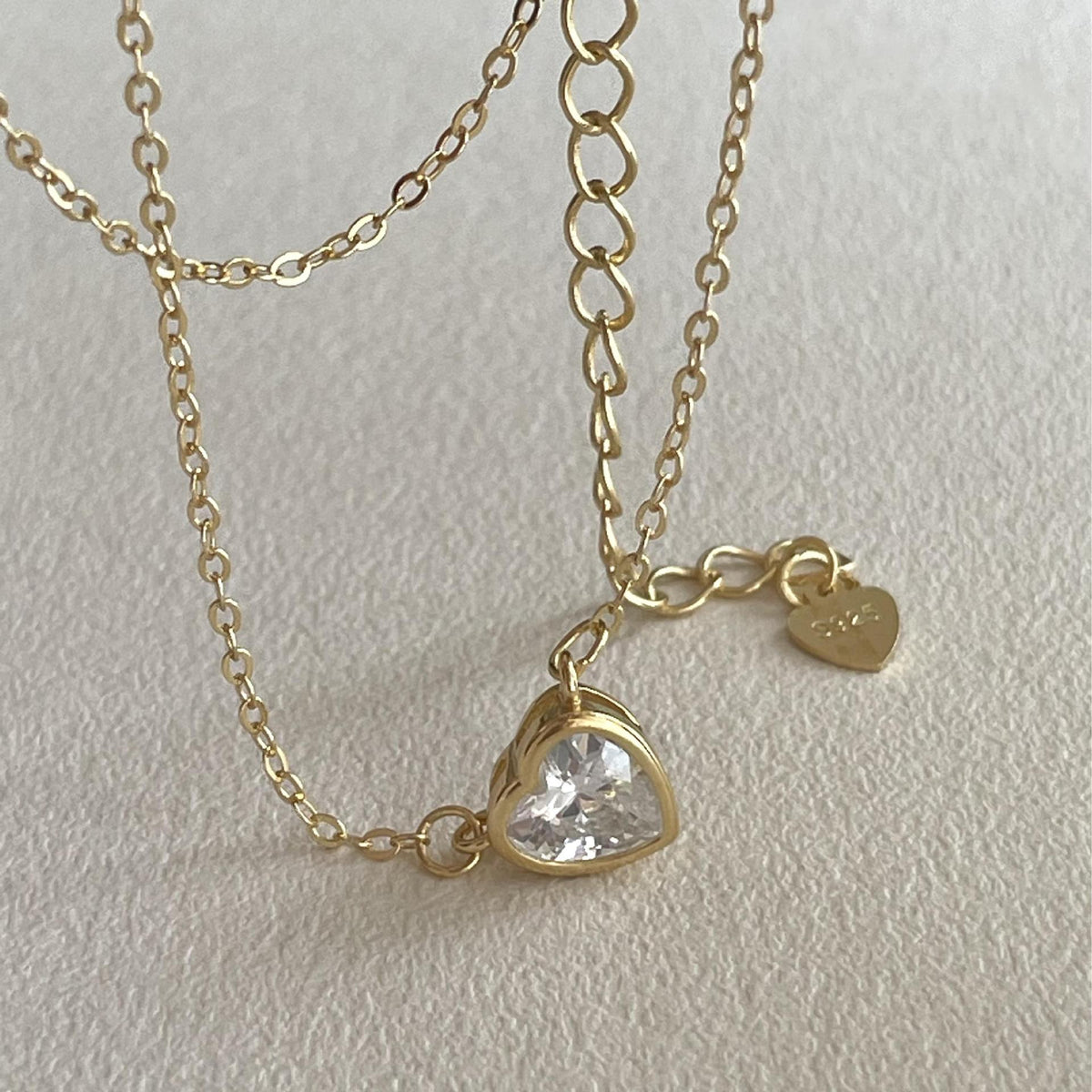 F廠-韓國韓版925純銀愛心鋯石項鍊簡約氣質ins百搭小紅書項鍊「B1357」25.05-1