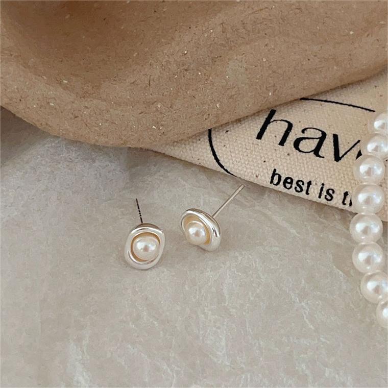 F廠-韓國韓版925純銀珍珠耳釘簡約冷淡風氣質ins小紅書耳飾「C1232」25.09-2