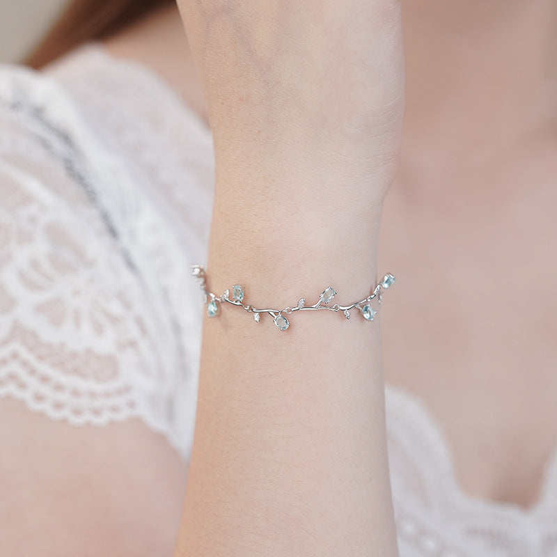 D廠-S925純銀甜美花藤手鍊女清新田園風森系氣質文藝溫柔手飾「YC4383SL_1」25.09-4