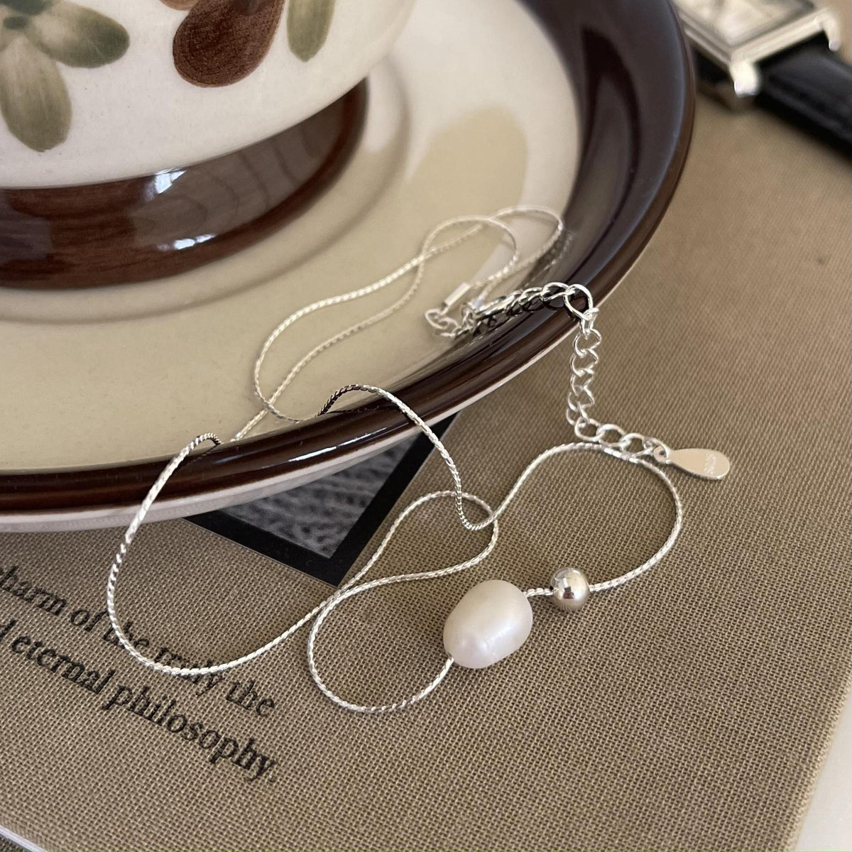 F廠-韓國韓版925純銀珍珠銀珠項鍊簡約時尚百搭ins網紅項鍊「B1138」25.09-2