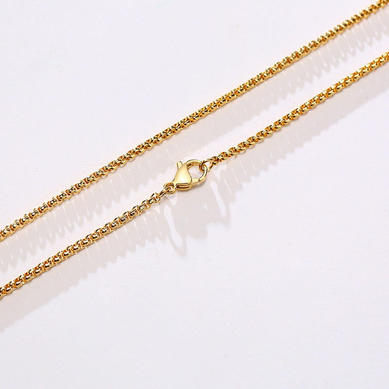 G廠-鈦鋼珍珠鏈配鏈面寬2MM/3MM/4MM/5MM/6MM/7MM吊墜鋼色項鍊「NC-100」25.08-3