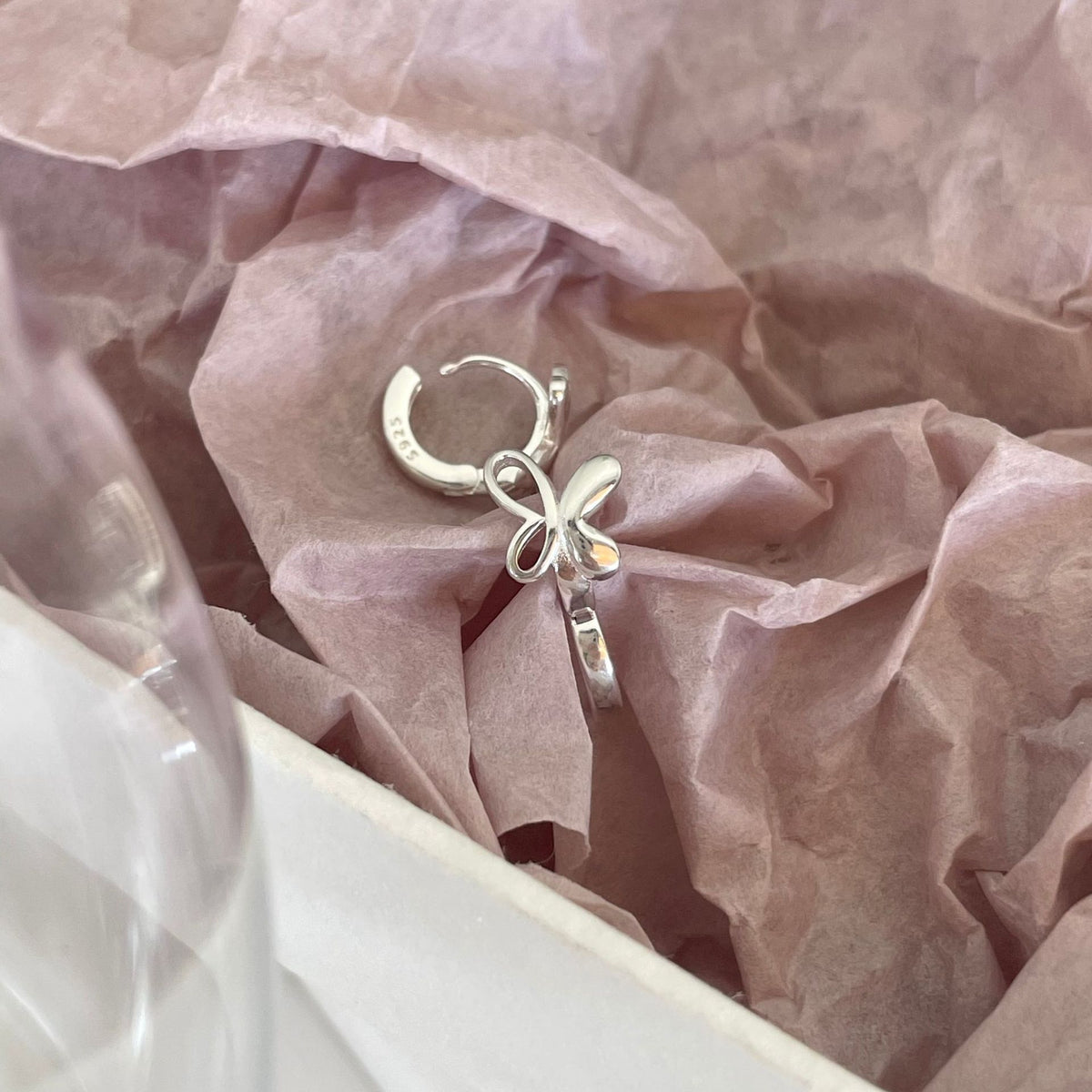 F廠-韓國韓版925純銀蝴蝶耳環 女簡約時尚ins風耳環耳飾「C955」25.05-4