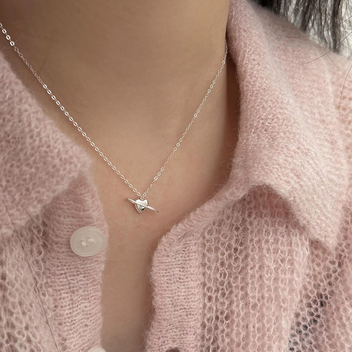 F廠-韓國韓版925愛心項鍊簡約ins網紅簡約小紅書項鍊「B1258」25.05-2